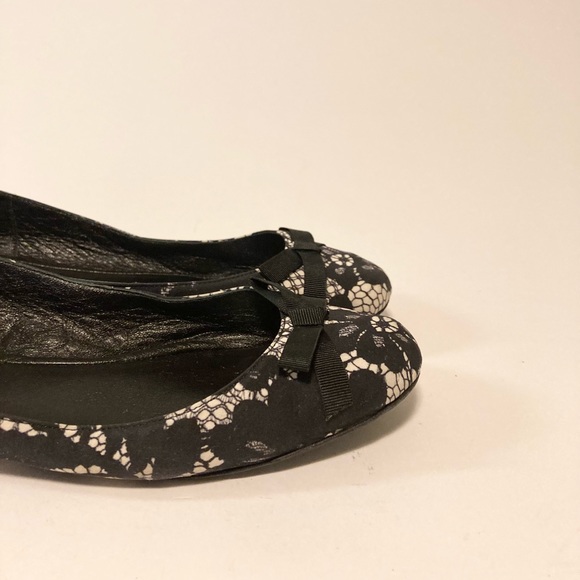 Dolce & Gabbana Black White Fabric Ballet Flats size EUR 37, US 6.5 - Picture 4 of 16
